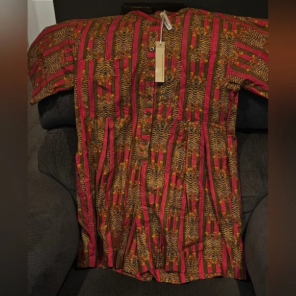 Uncle Frank Nwt Pink And Green Stripes Tiger Romper Xs - Picture 3 of 5